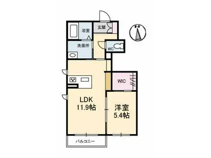 GARDENS天神(1LDK/1階)の間取り写真