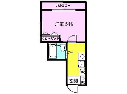 ミラ黒砂(1K/1階)の間取り写真