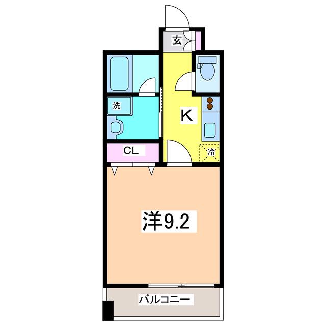 グレイスハイツ東中通タワー(1K/3階)の間取り写真