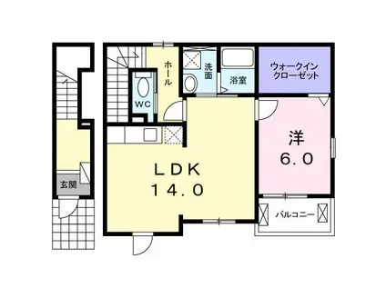 プロムナード レジデンス(1LDK/2階)の間取り写真