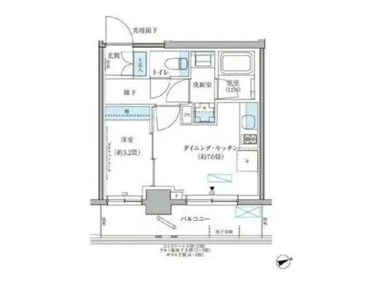 パークアクシス文京本郷(1DK/8階)の間取り写真