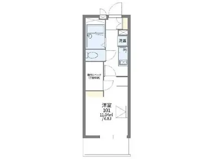 レオパレスメイローズ(1K/2階)の間取り写真