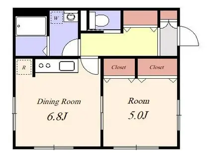 ヴィラージュシャルマンIII(1DK/1階)の間取り写真