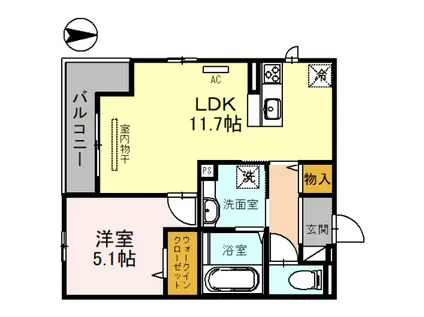 カーサ ベルシー(1LDK/1階)の間取り写真