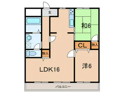 ホワイトヴィレッジ(2LDK/3階)の間取り写真