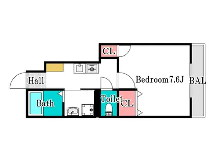 CASSINI(1K/1階)の間取り写真