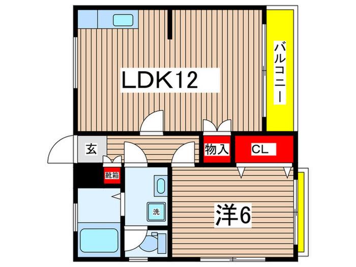 メゾンドイズミA(1LDK/2階)の間取り写真