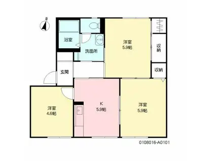 グランドメゾン東 (3K/1階)の間取り写真