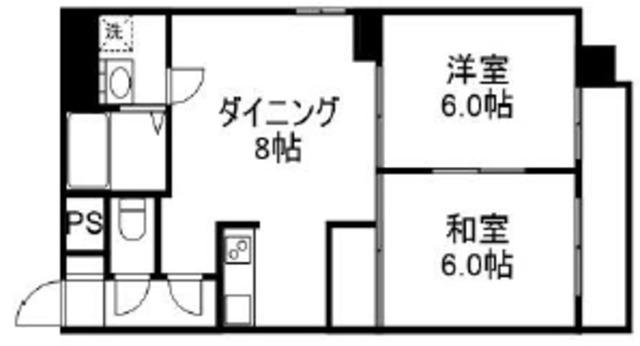 アルカディア志木(2DK/2階)の間取り写真