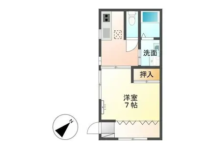 エーデルワイス(1K/1階)の間取り写真