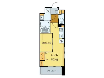 シェルグランデ原町本通(1LDK/11階)の間取り写真