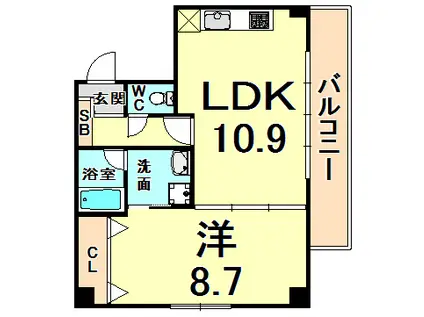 セントグリーンガーデン(1LDK/2階)の間取り写真