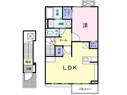 ＪＲ舞鶴線 東舞鶴駅 バス乗車時間：11分 最寄りバス停で下車 徒歩6分 2階建 築18年(1LDK/2階)の間取り写真