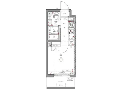 AZEST川口(1K/1階)の間取り写真