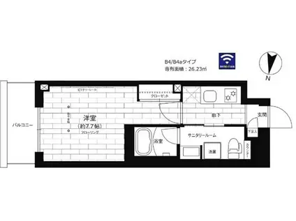 ステージファースト平和台(1K/2階)の間取り写真