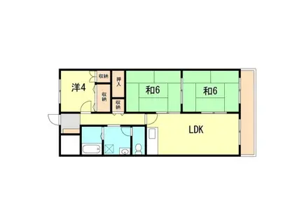 岸田ハイツ(3LDK/3階)の間取り写真