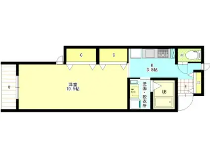 TSUSHIMAYA(1K/1階)の間取り写真