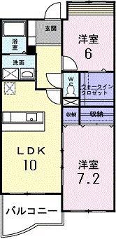 シルクスクェア(2LDK/1階)の間取り写真