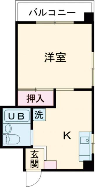 TNEビル(1DK/4階)の間取り写真
