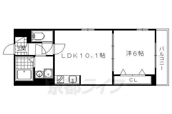 めぞん北山II(1LDK/1階)の間取り写真