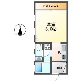 江南和光ビル(1K/3階)の間取り写真