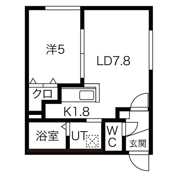 グレンディール(1LDK/4階)の間取り写真