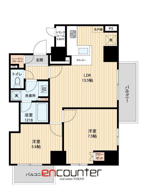 HF田端レジデンス(2LDK/10階)の間取り写真