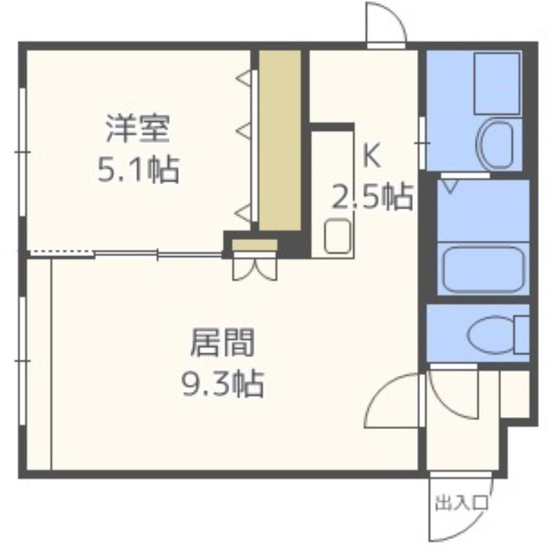 グランメール 24-D(1LDK/4階)の間取り写真