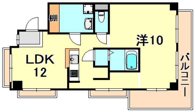 コーポ千樫(1LDK/2階)の間取り写真