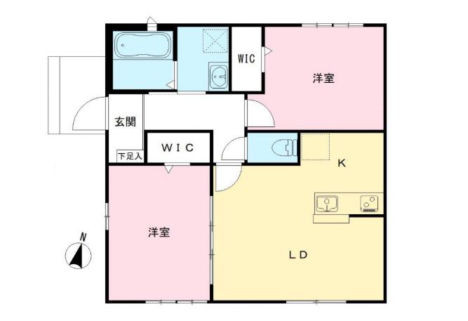 プラムコート(2LDK/1階)の間取り写真