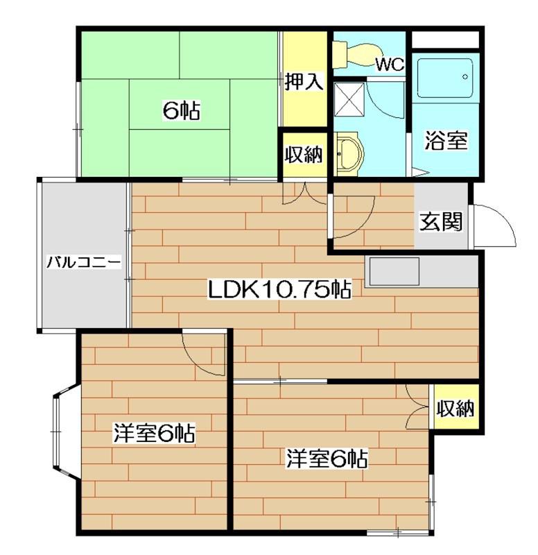 メゾンフラグランス(3LDK/2階)の間取り写真