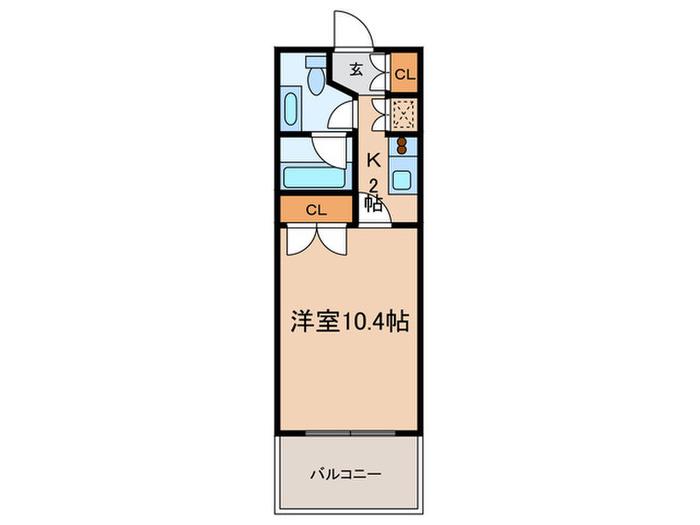 HF碑文谷レジデンス(1K/2階)の間取り写真