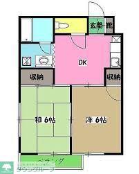 第2ハイツ小池(2DK/4階)の間取り写真
