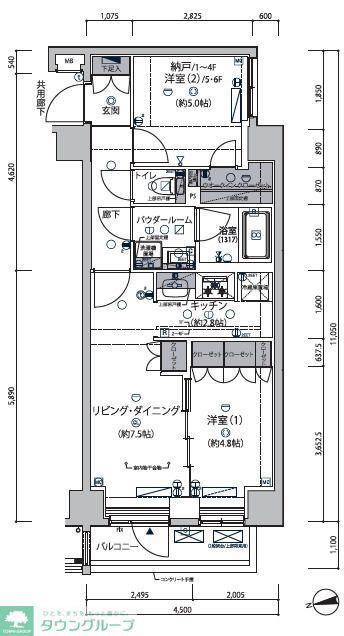 セジョリ東向島(1SLDK/1階)の間取り写真