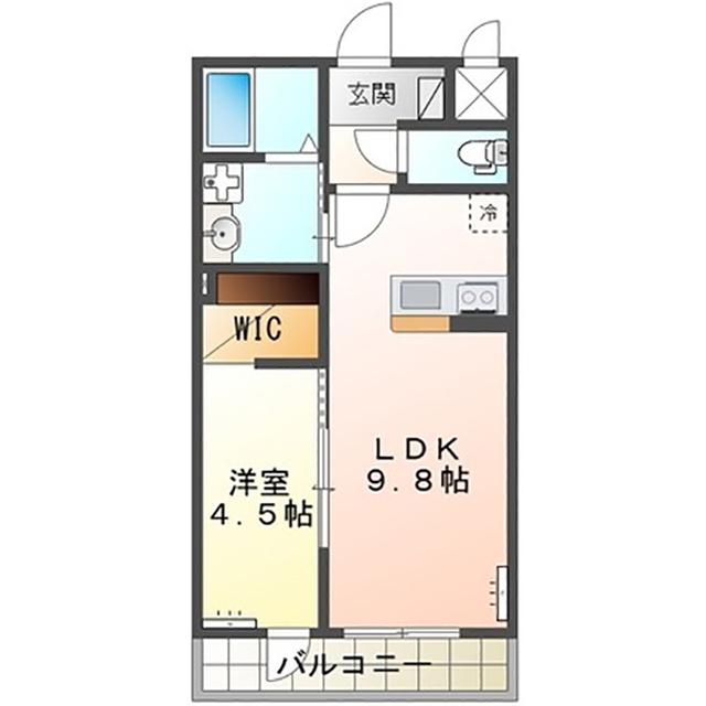 ココ・ハウス(1LDK/2階)の間取り写真
