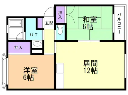 アルファコートMIMI(2LDK/1階)の間取り写真