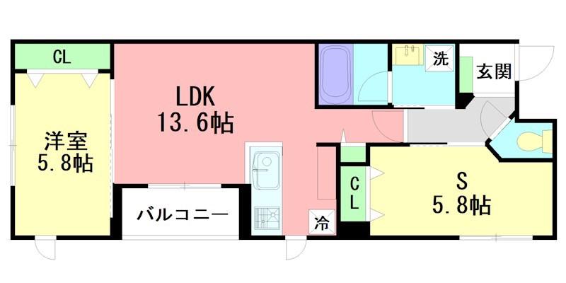 GRAND RESIDENCE UCHIYAMA IV(2LDK/4階)の間取り写真