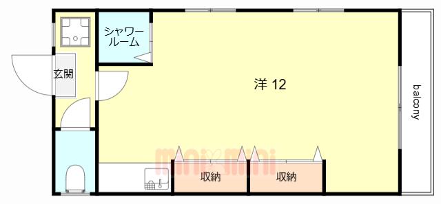 本庄ハウス(ワンルーム/3階)の間取り写真