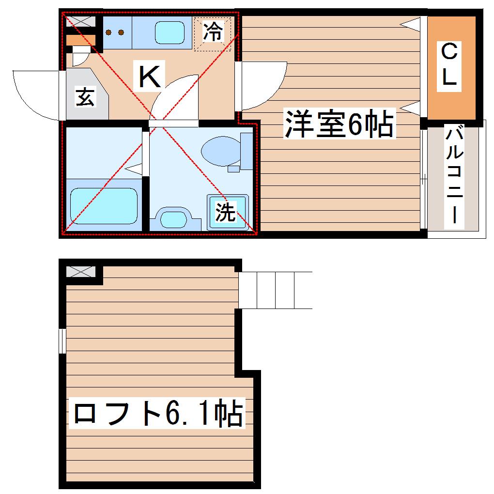 KOMANEKAコマネカ(1K/1階)の間取り写真