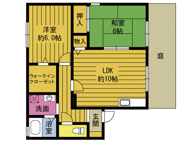 サニ-ハウスふじA(2LDK/1階)の間取り写真