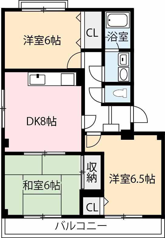 御幸ハイツ(3DK/3階)の間取り写真