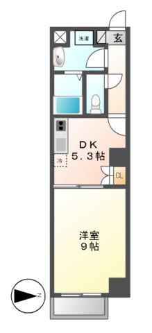 レジディア東桜(1DK/2階)の間取り写真