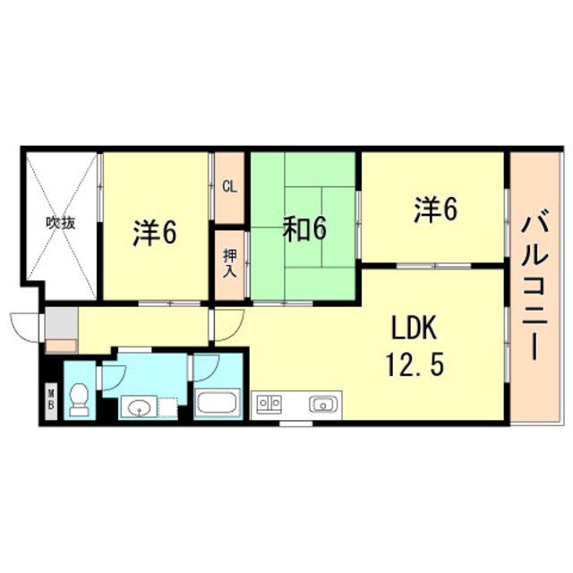 クレストコート(3LDK/1階)の間取り写真