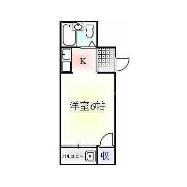 ドルフ玉藻(ワンルーム/3階)の間取り写真