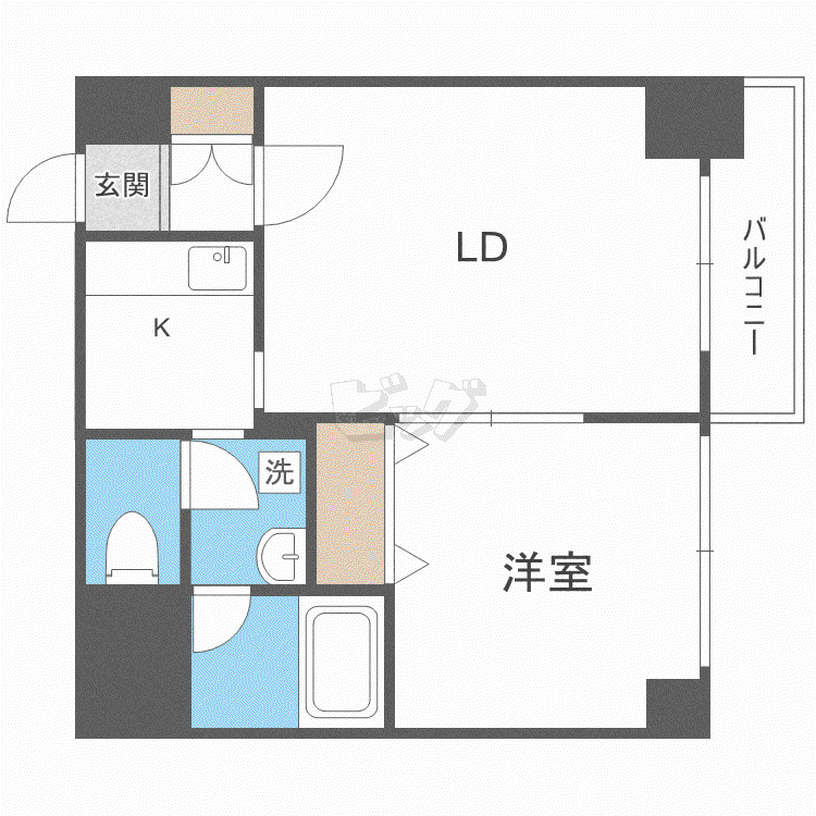 フランセジュール豊平3条(1LDK/5階)の間取り写真