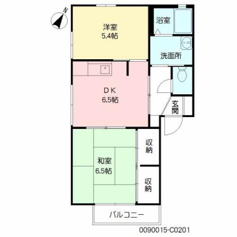 フレグランス大久保C棟(2DK/2階)の間取り写真