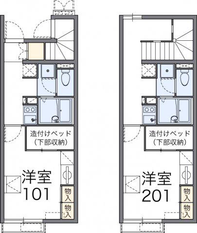 レオパレスグレイシャス(1K/2階)の間取り写真
