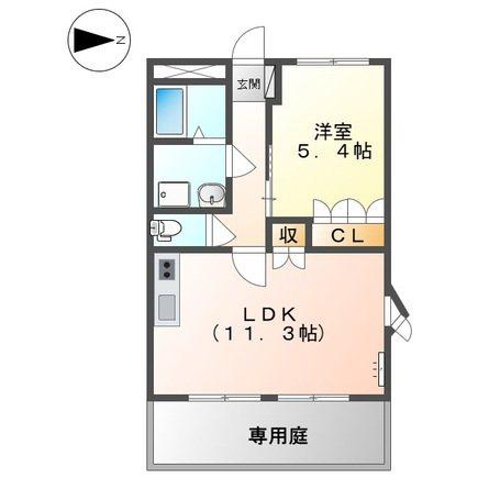 エクシード(1LDK/1階)の間取り写真