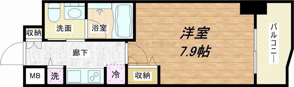 アーデン堺筋本町(1K/4階)の間取り写真