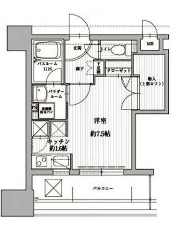 アクタス天神北(ワンルーム/4階)の間取り写真